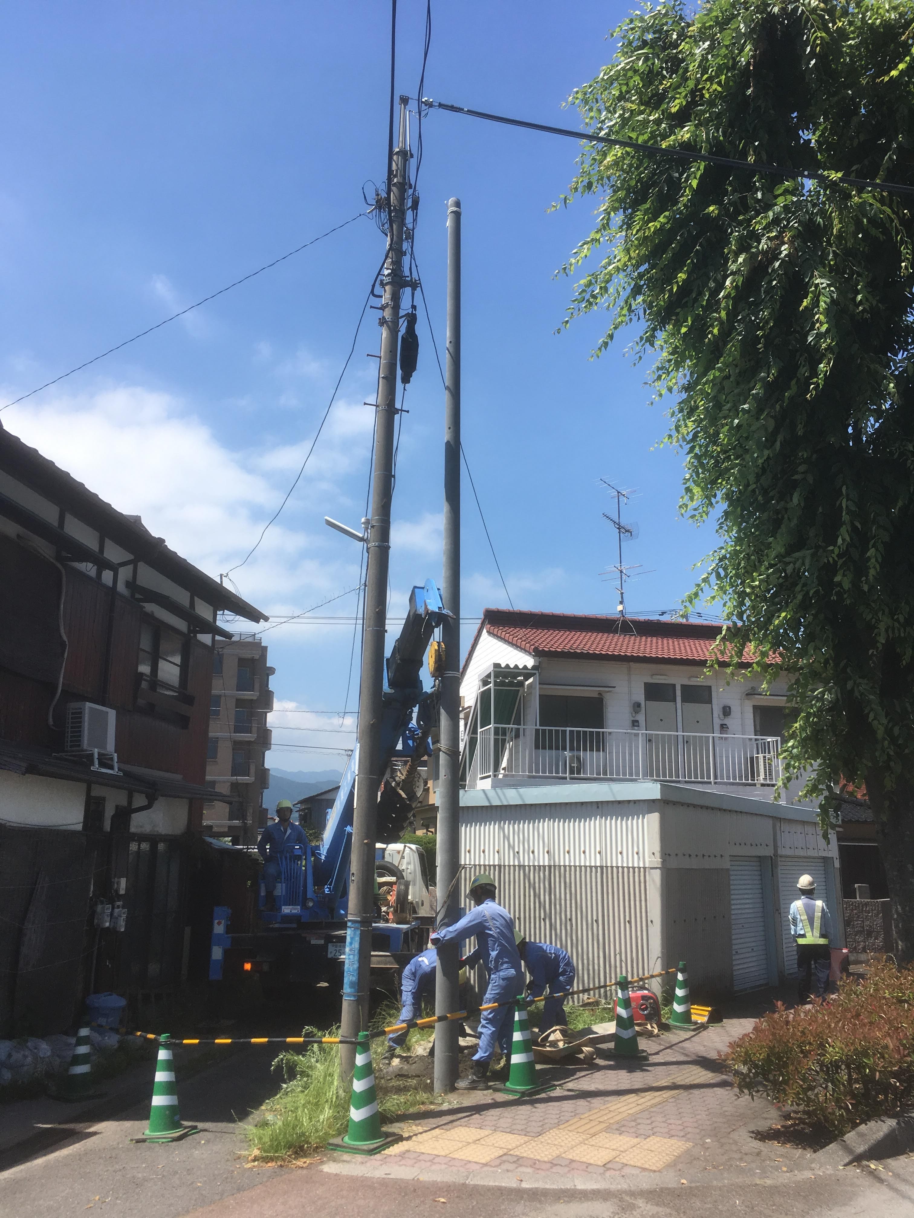 建柱工事・外線工事・引込線工事・計器工事なら愛媛県西条市の有限会社周桑電機工業所