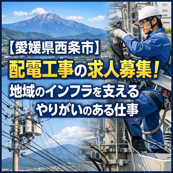 【愛媛県西条市】配電工事の求人募集！地域のインフラを支えるやりがいのある仕事